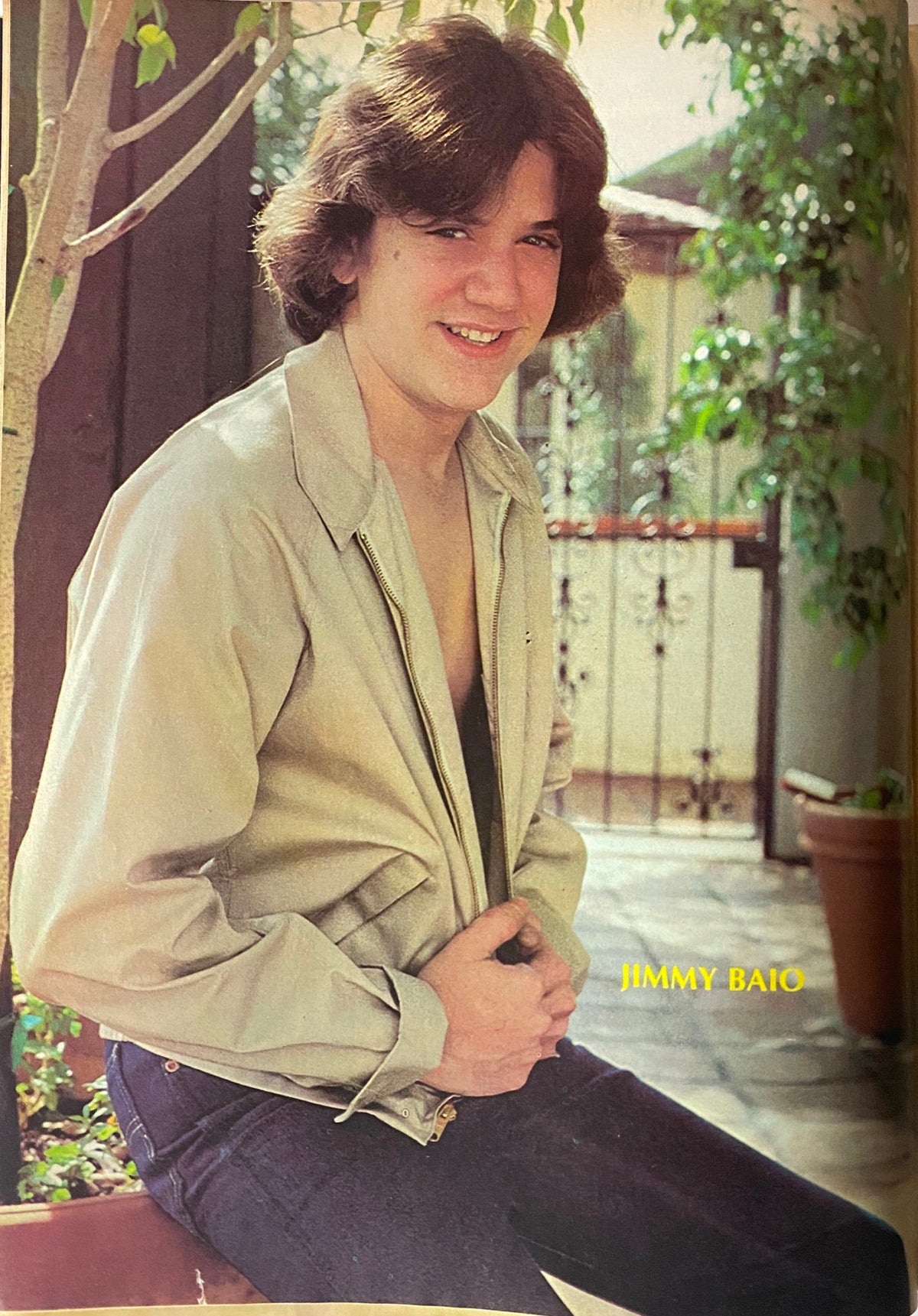 Teen Beat Magazine July 1980 image of Jimmy Baio, a youthful star with a friendly smile, dressed casually, highlighting the charm of teen idols during that time.