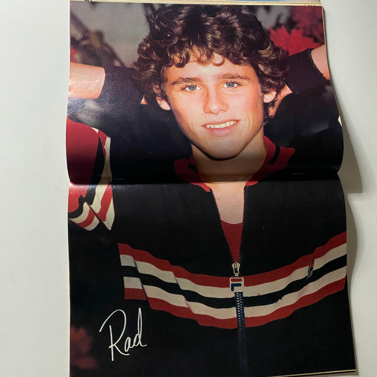 Teen Spectacular Magazine July 1981 poster image of a young male star with curly hair, dressed in a sporty outfit, showcasing his bright blue eyes and charming smile.