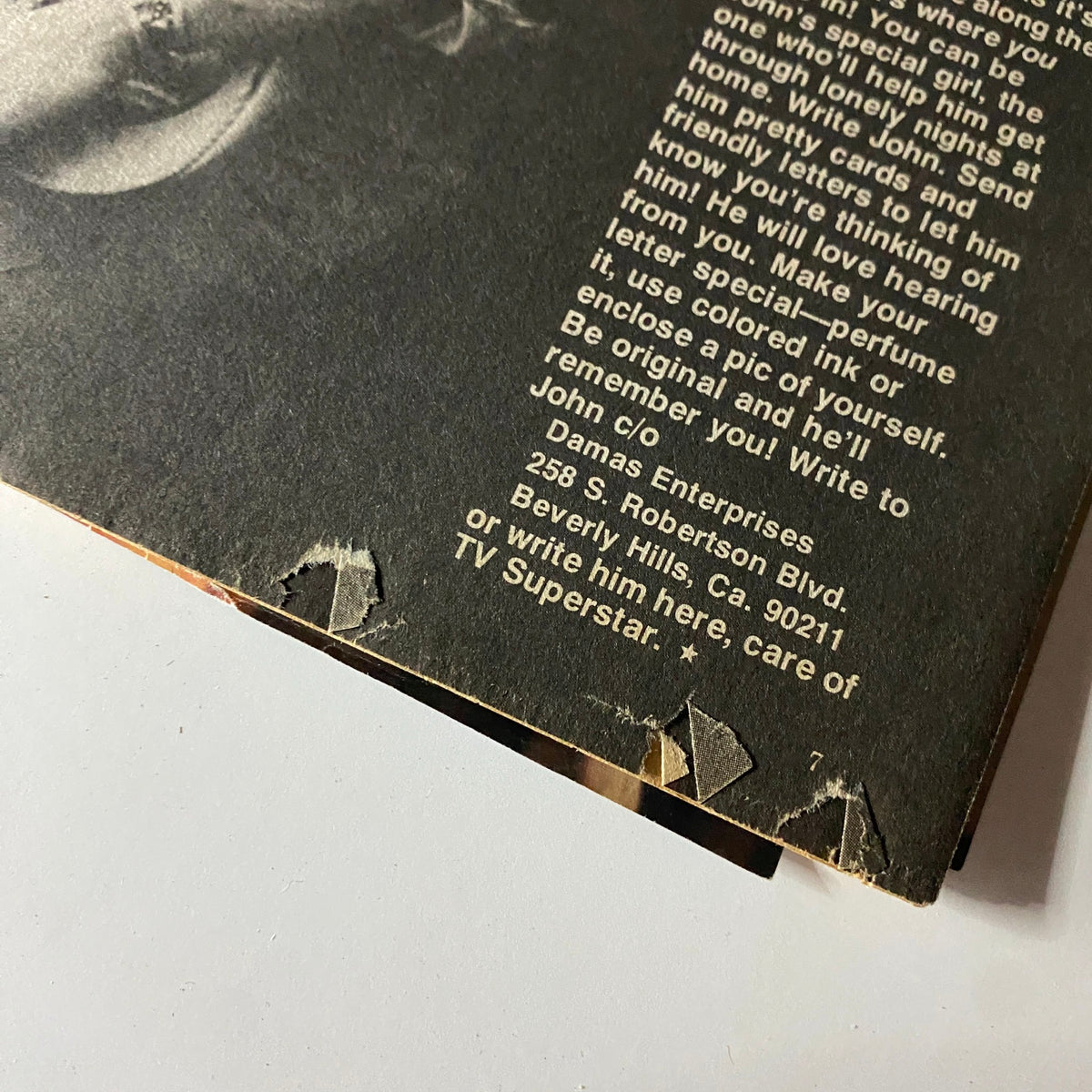 TV Superstar Magazine June 1980 back cover with visible wear and tear, emphasizing the vintage nature of the collectible magazine.