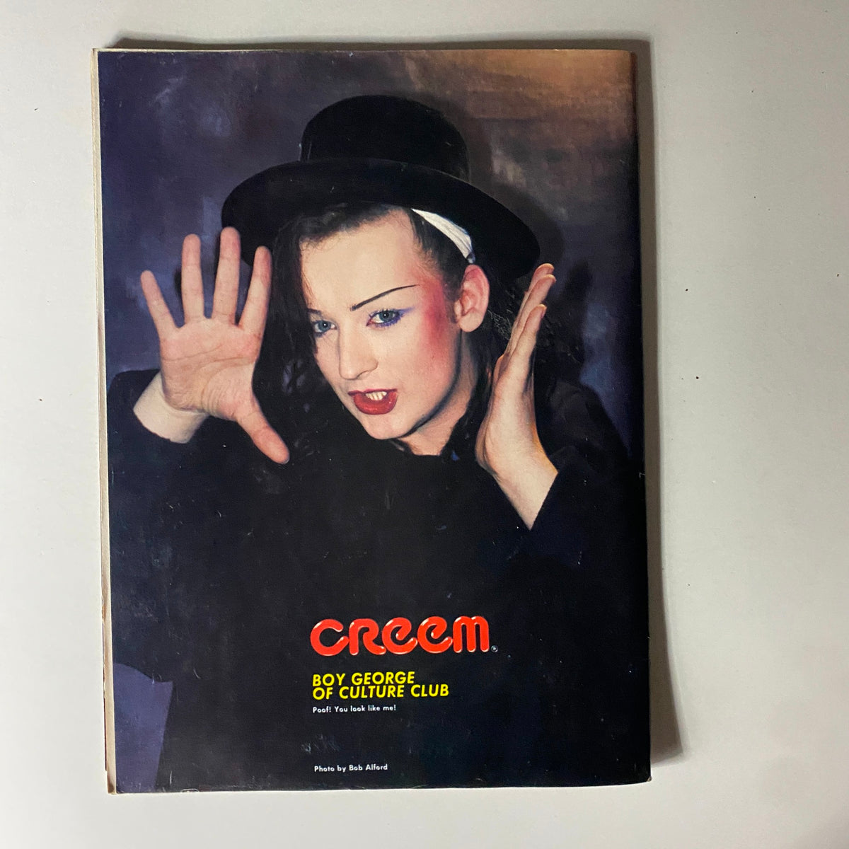 Cover page of the vintage magazine 'Creem Close-Up: Heavy 100, October 1983' showcasing Boy George of Culture Club in a striking pose with a black hat.
