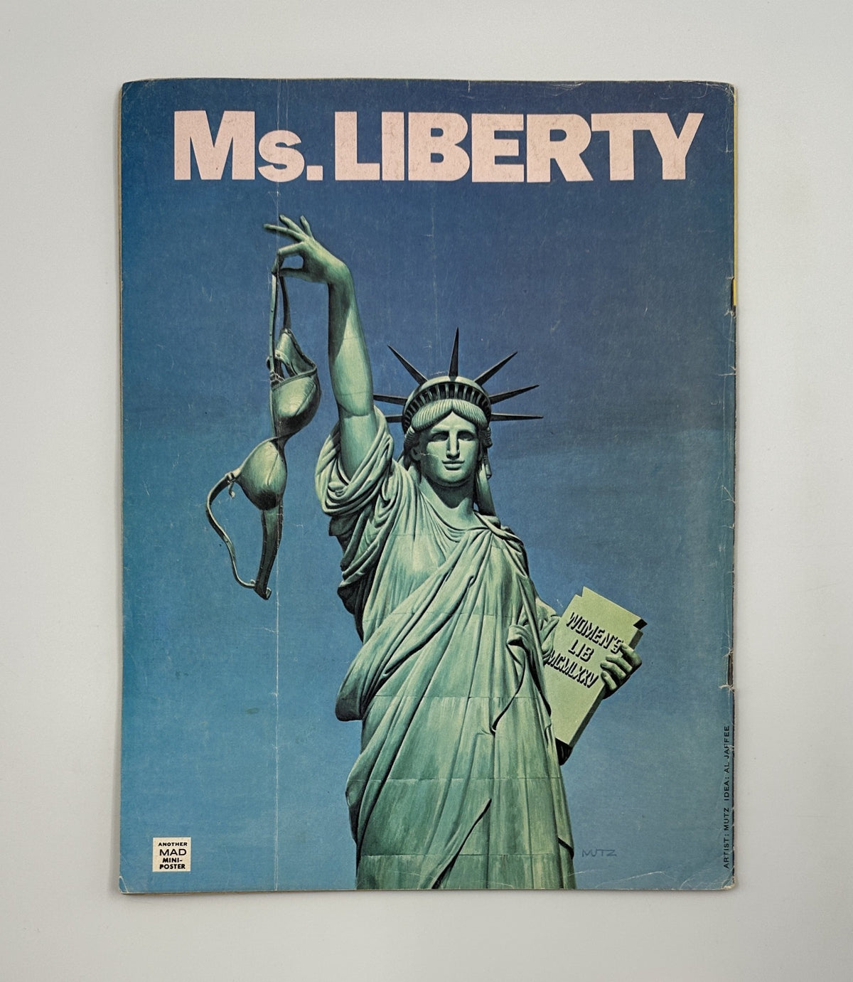 Cover of MAD Magazine No. 175, June 1975, featuring a satirical depiction of the Statue of Liberty holding a bra, capturing the magazine's humorous take on cultural subjects.