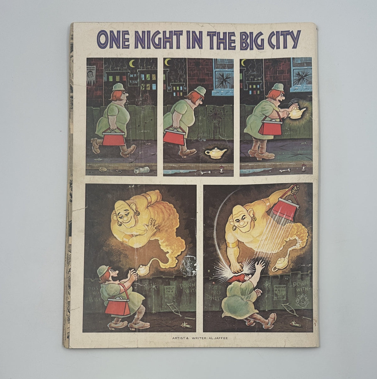 Back cover of MAD Magazine No. 192, July 1977, featuring a humorous comic titled 'One Night in the Big City' by Al Jaffe, showcasing classic MAD Magazine storytelling.