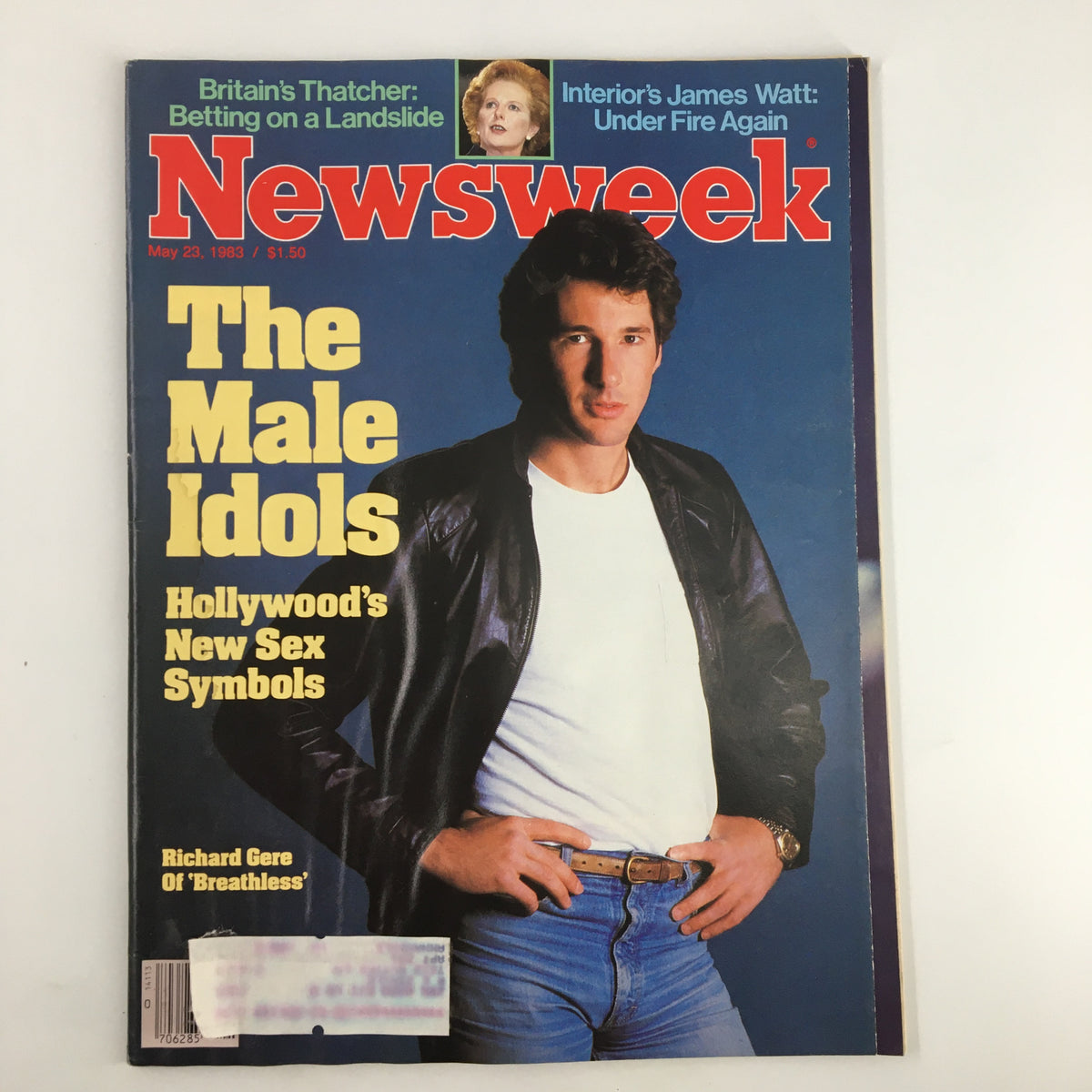 Cover of VTG Newsweek Magazine May 23, 1983 featuring Richard Gere from 'Breathless' with the title 'The Male Idols' highlighting Hollywood's new sex symbols.