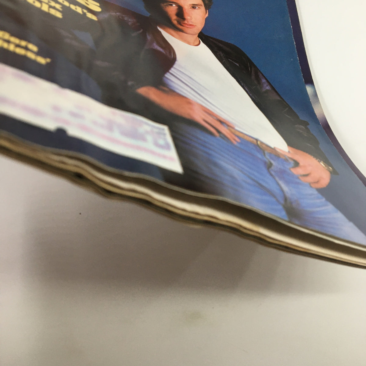 Side view of VTG Newsweek Magazine May 23, 1983 showcasing Richard Gere, displaying the magazine's spine and minor wear, maintaining vintage appeal.
