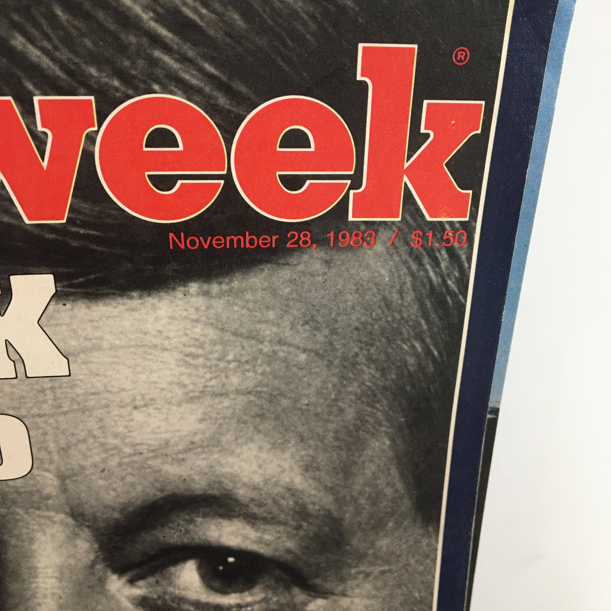 Close-up of the VTG Newsweek Magazine from November 28, 1983, highlighting the magazine title and publication date alongside the title 'What JFK Meant to Us'.