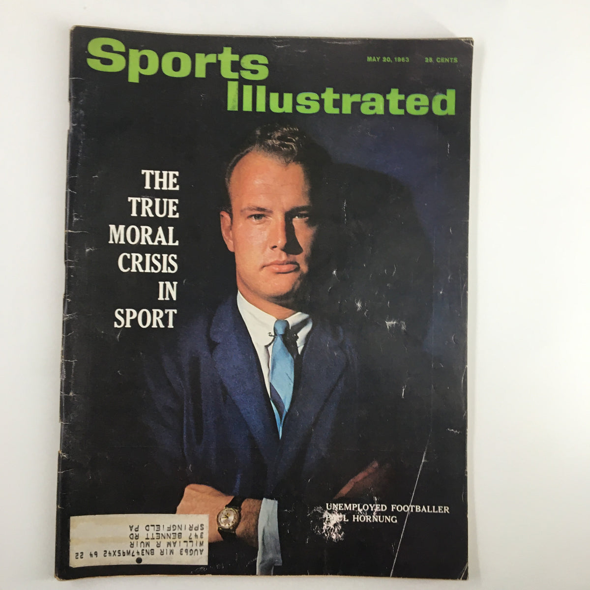 Vintage Sports Illustrated Magazine from May 20, 1963, featuring Paul Hornung, an unemployed footballer, highlighting the true moral crisis in sport.