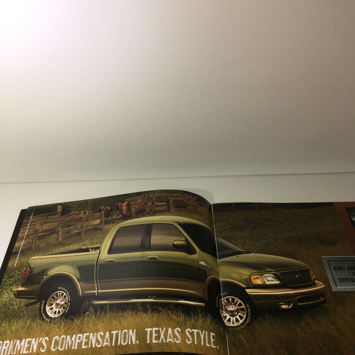 Page showcasing the 2003 Ford F-150 4x4 Pickup with a scenic backdrop in the 2003 Ford F-150 4x4 Pickup Dealership Car Auto Brochure Catalog.