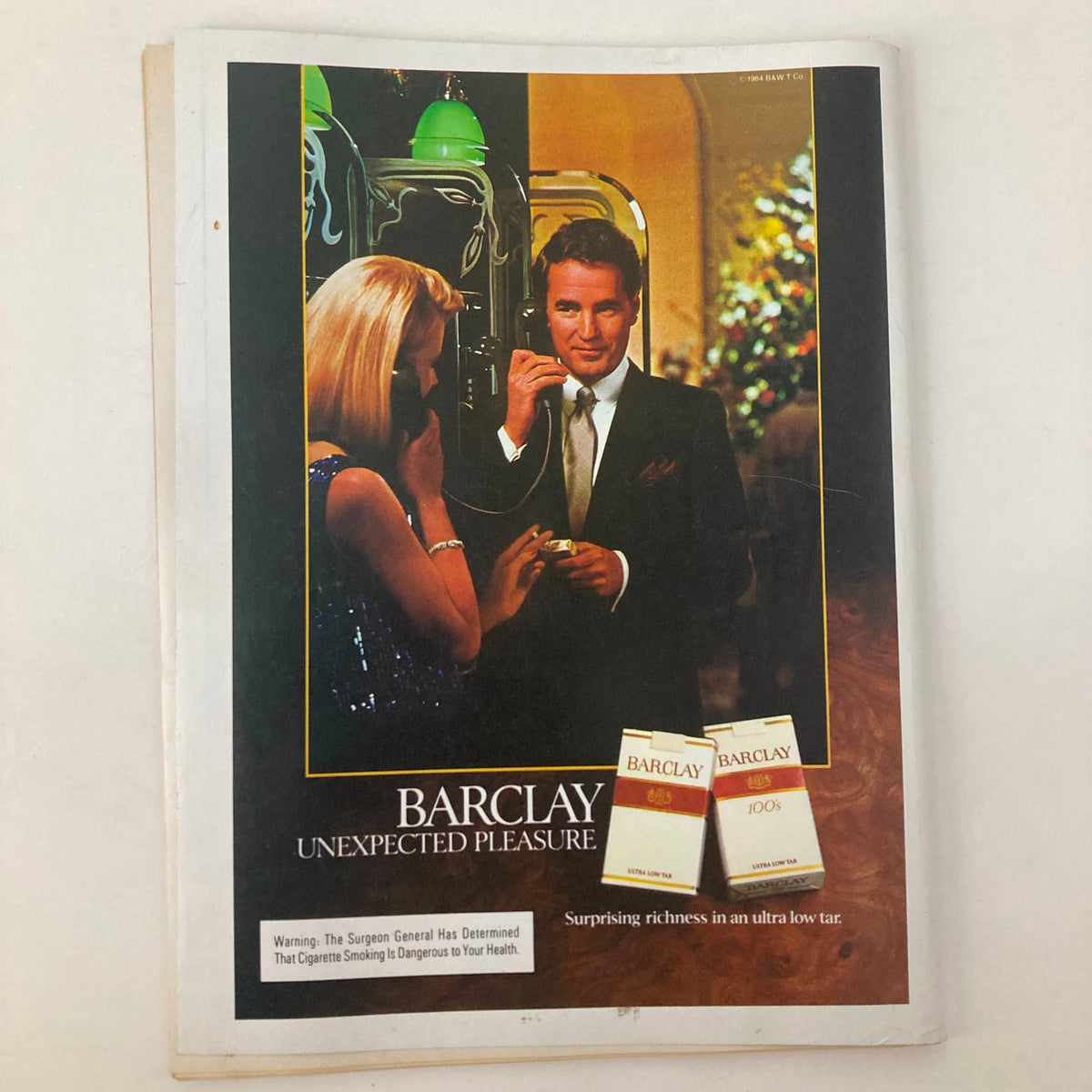 Back cover of VTG Newsweek Magazine March 4 1985 featuring an advertisement for 'Barclay' cigarettes, showcasing 1980s lifestyle aesthetics.
