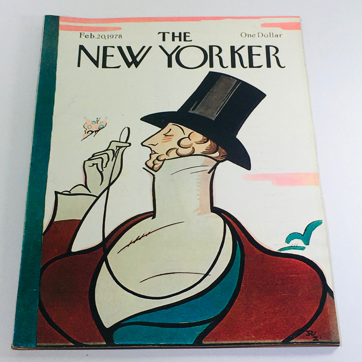Cover of The New Yorker magazine from February 20, 1978, featuring a stylized illustration of a man in a top hat, reflecting the artistic and cultural themes of the era.