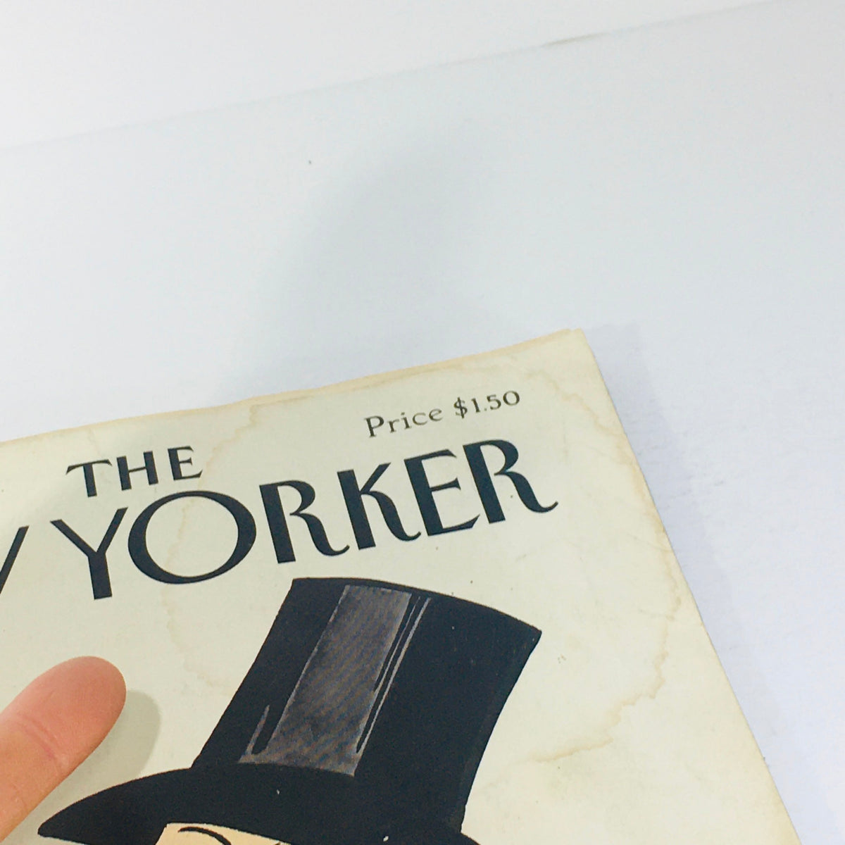 Close-up of The New Yorker magazine cover from February 21, 1983, highlighting the title and price, showcasing the unique artwork by Rea Irving.