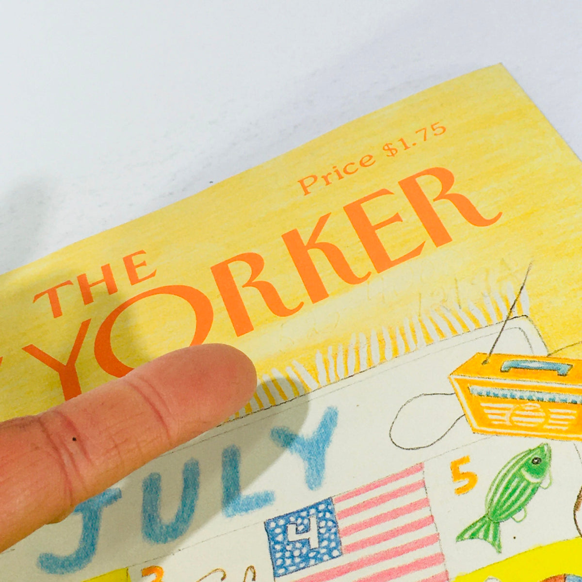 Cover of The New Yorker dated July 11, 1988, featuring vibrant colors and illustrations, showcasing the magazine's title in bold orange against a yellow background.