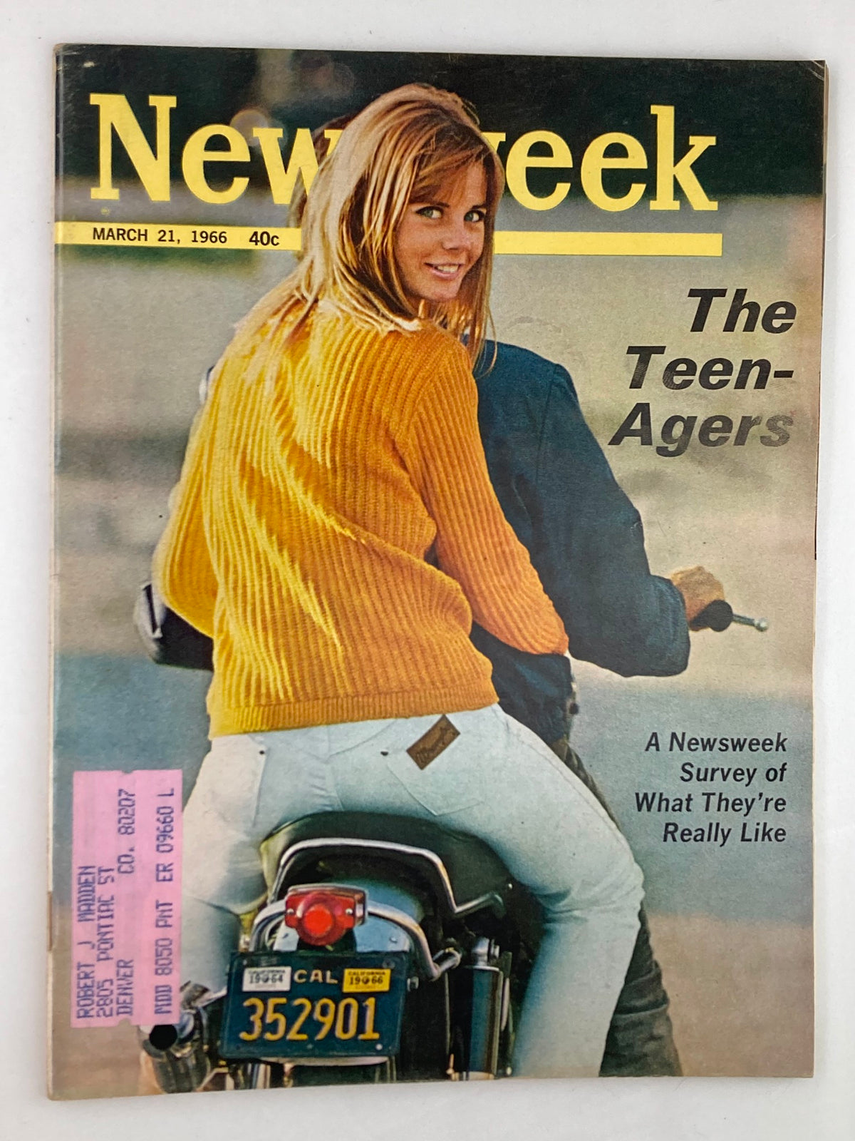 Newsweek Magazine March 21 1966 The Teen-Agers What They're Really Like