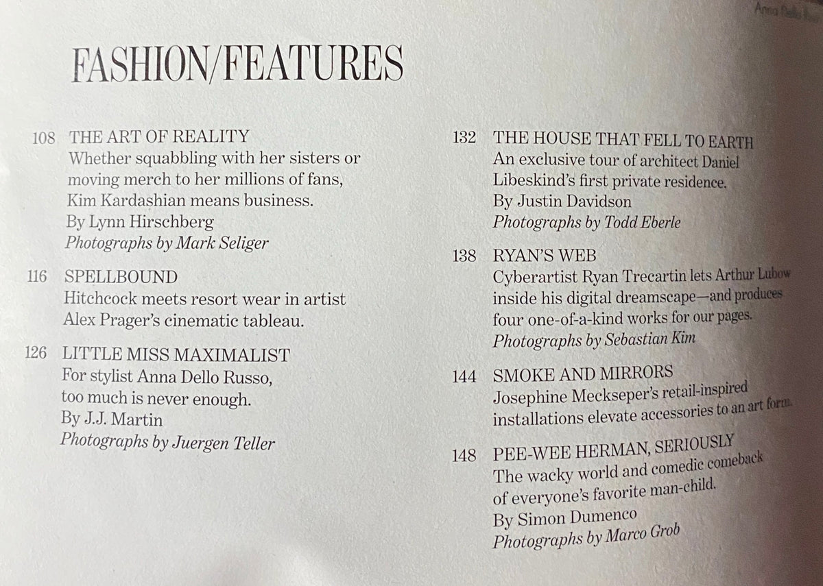 W Magazine November 2010 cover story featuring Kim Kardashian, highlighting key articles such as 'The Art of Reality' and fashion insights with stylish photography.