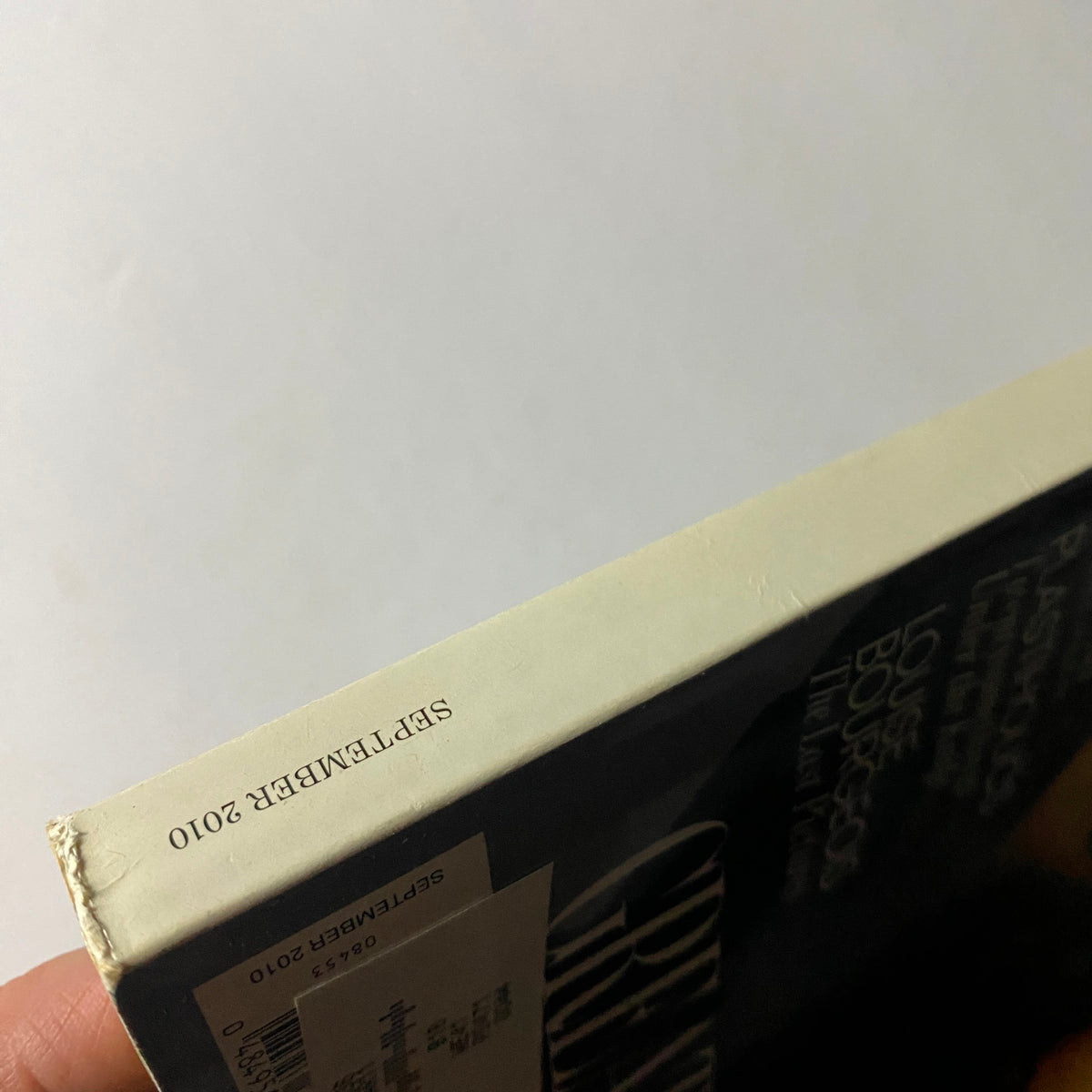 Side view of W Magazine September 2010 showcasing the publication date and spine details, emphasizing its vintage collectible nature.