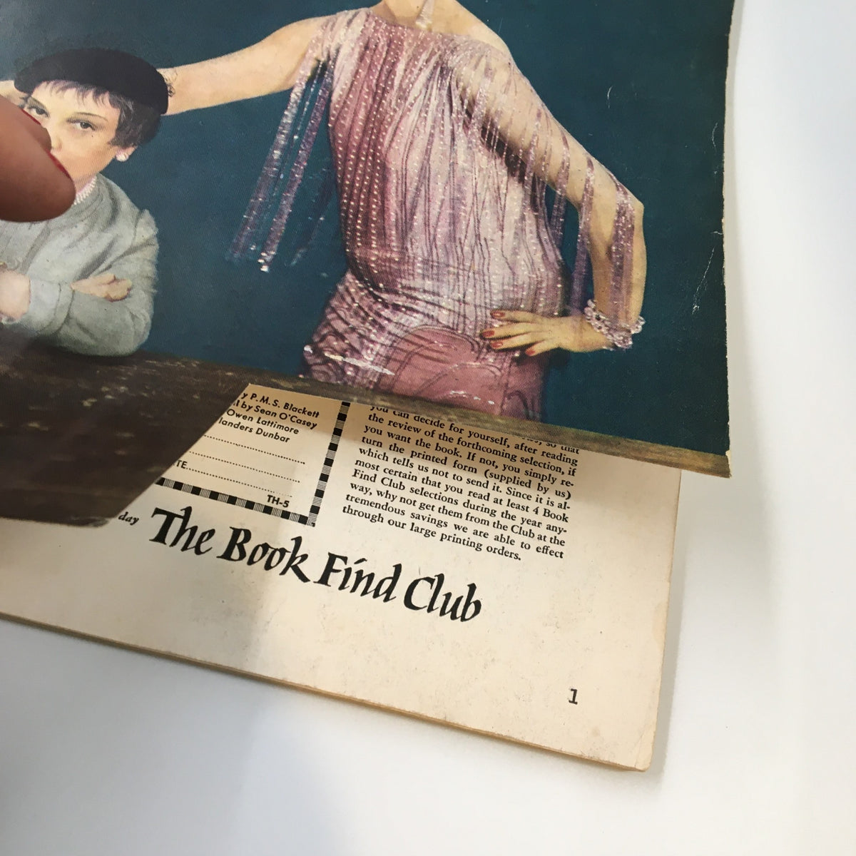 Partial view of the cover of VTG Theatre Arts Magazine December 1949, highlighting the design with Anita Loos and Carol Channing.