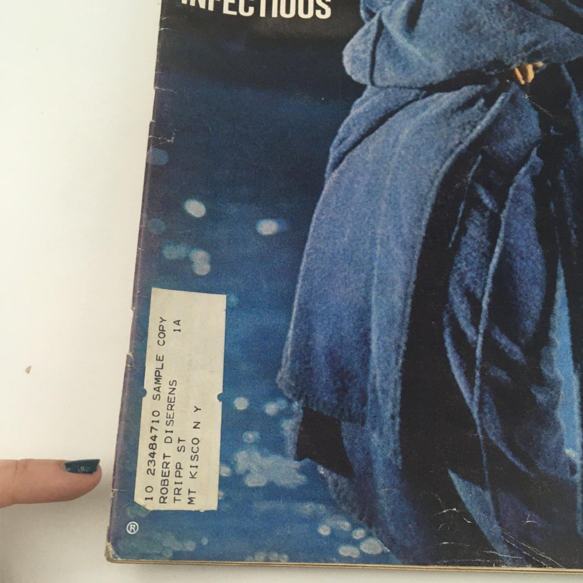 Close-up of the cover of VTG Life Magazine June 22, 1962 featuring Marilyn Monroe, displaying the magazine's address label and details including 'Sample Copy'.