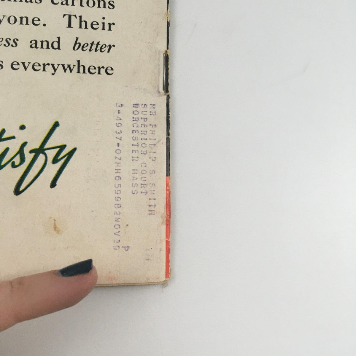 Side view of the back cover of VTG Life Magazine from December 26, 1938 displaying additional text and branding related to Chesterfield Cigarettes.