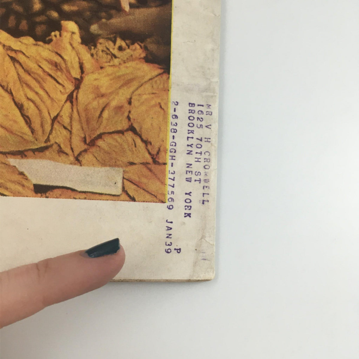VTG Life Magazine July 25, 1938 address label detail with a postal address and a date stamp visible on the back cover.