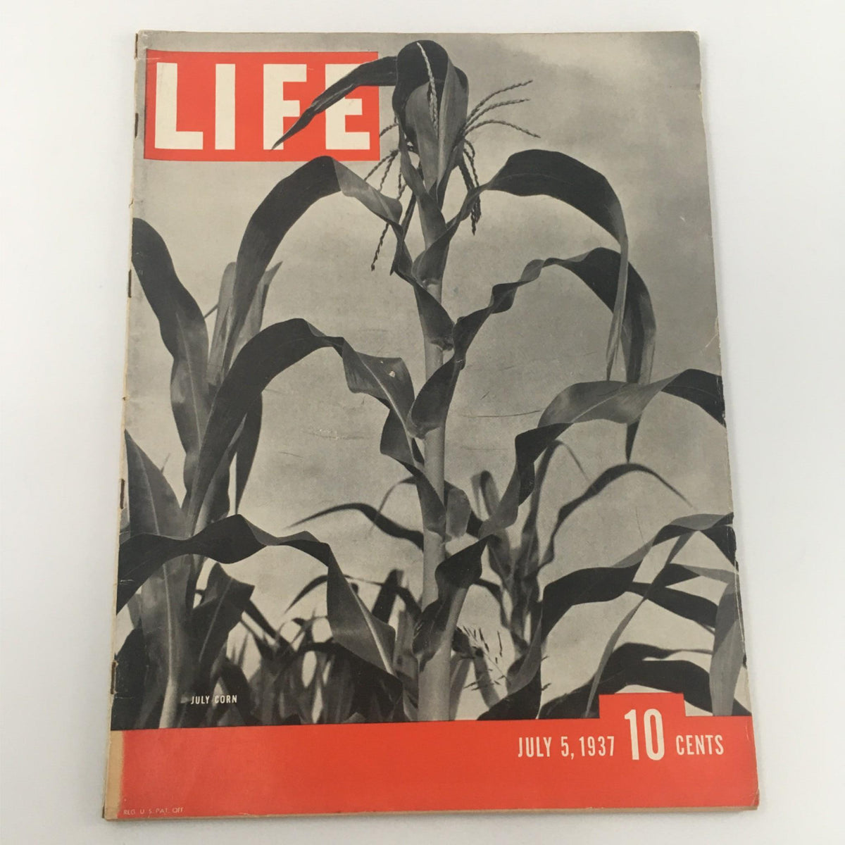 Cover of VTG Life Magazine July 5, 1937 featuring corn plants, highlighting the industrial themes of the era.