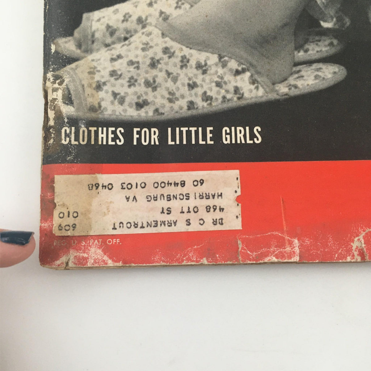 Cover detail of the VTG Life Magazine December 19, 1949, showcasing the title 'Clothes for Little Girls' and a vintage address label.