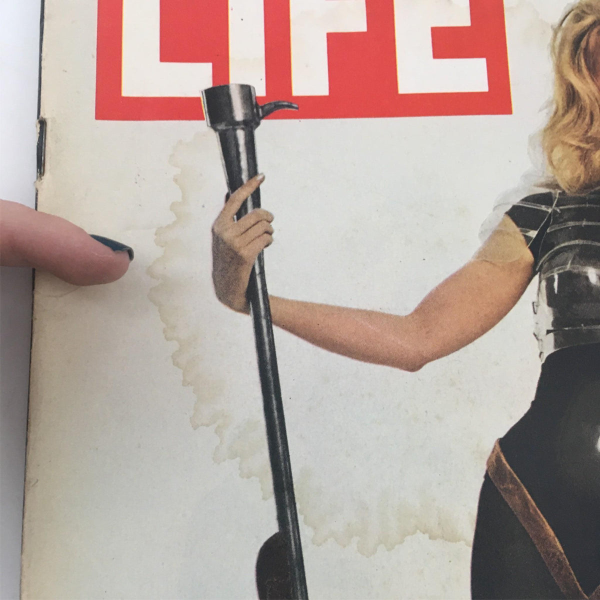 Cover image of VTG Life Magazine March 29, 1968 showcasing a glamorous model holding a firearm, embodying the cultural essence of the late 1960s.