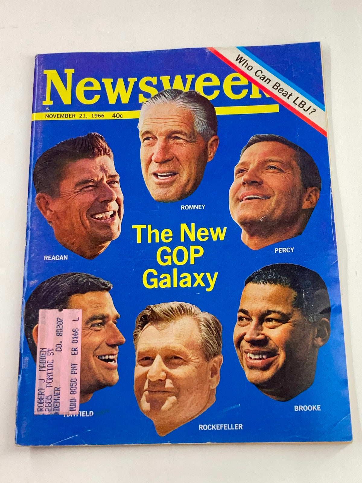 Cover of VTG Newsweek Magazine November 21, 1966 featuring Ronald Reagan and other Republican figures, titled 'The New GOP Galaxy'.