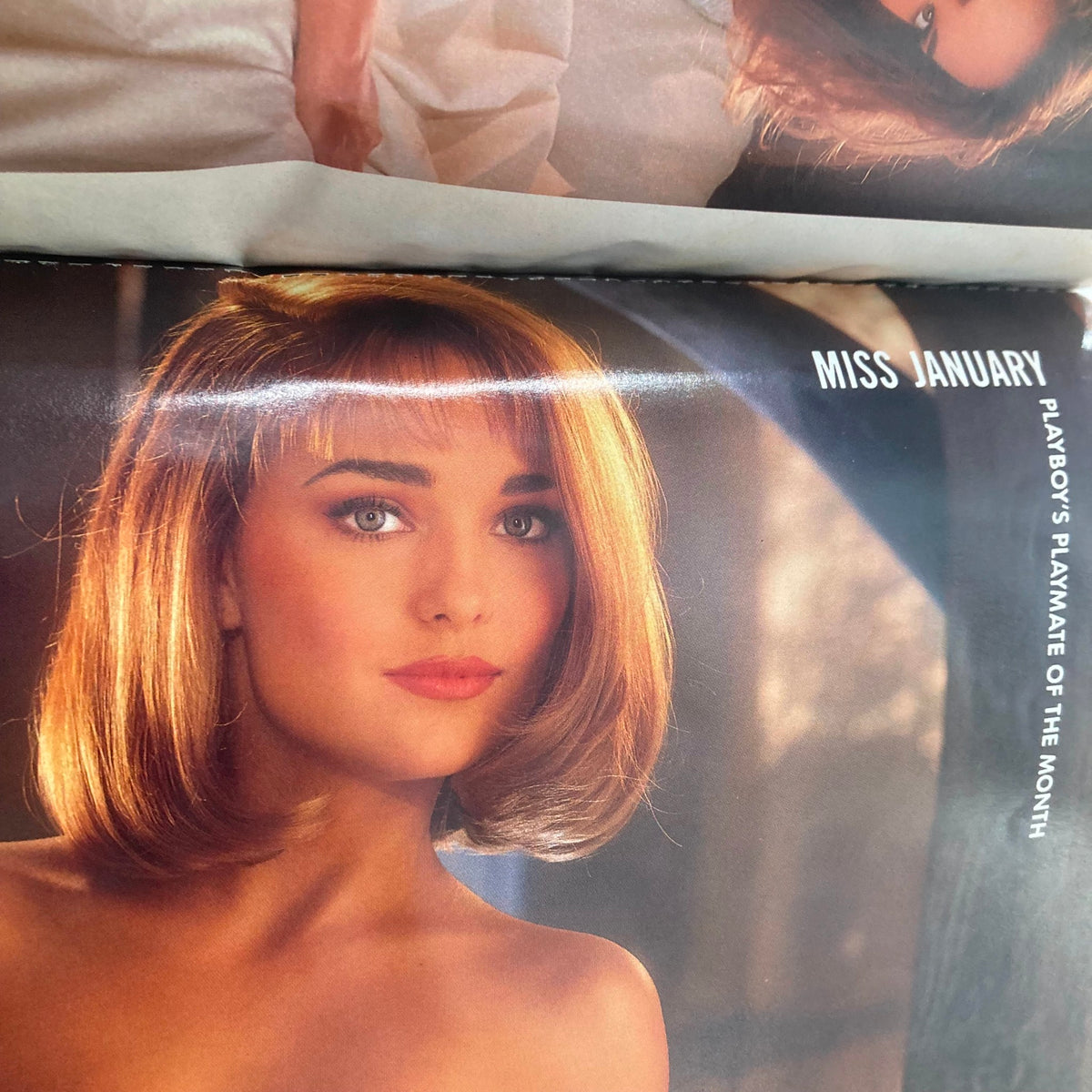 Inside Playboy Magazine January 1993, featuring Echo Johnson as Playmate of the Month, highlighting her beauty and elegance in a high-quality photograph.