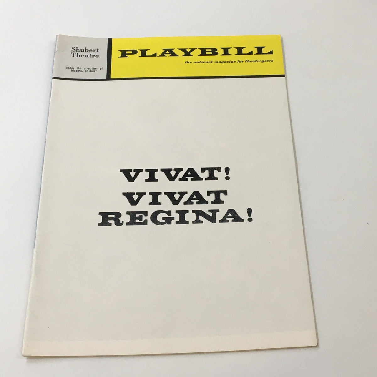 1972 Playbill Shubert Theatre featuring Claire Bloom in Vivat Vivat Regina, showcasing the iconic cover design with bold typography.