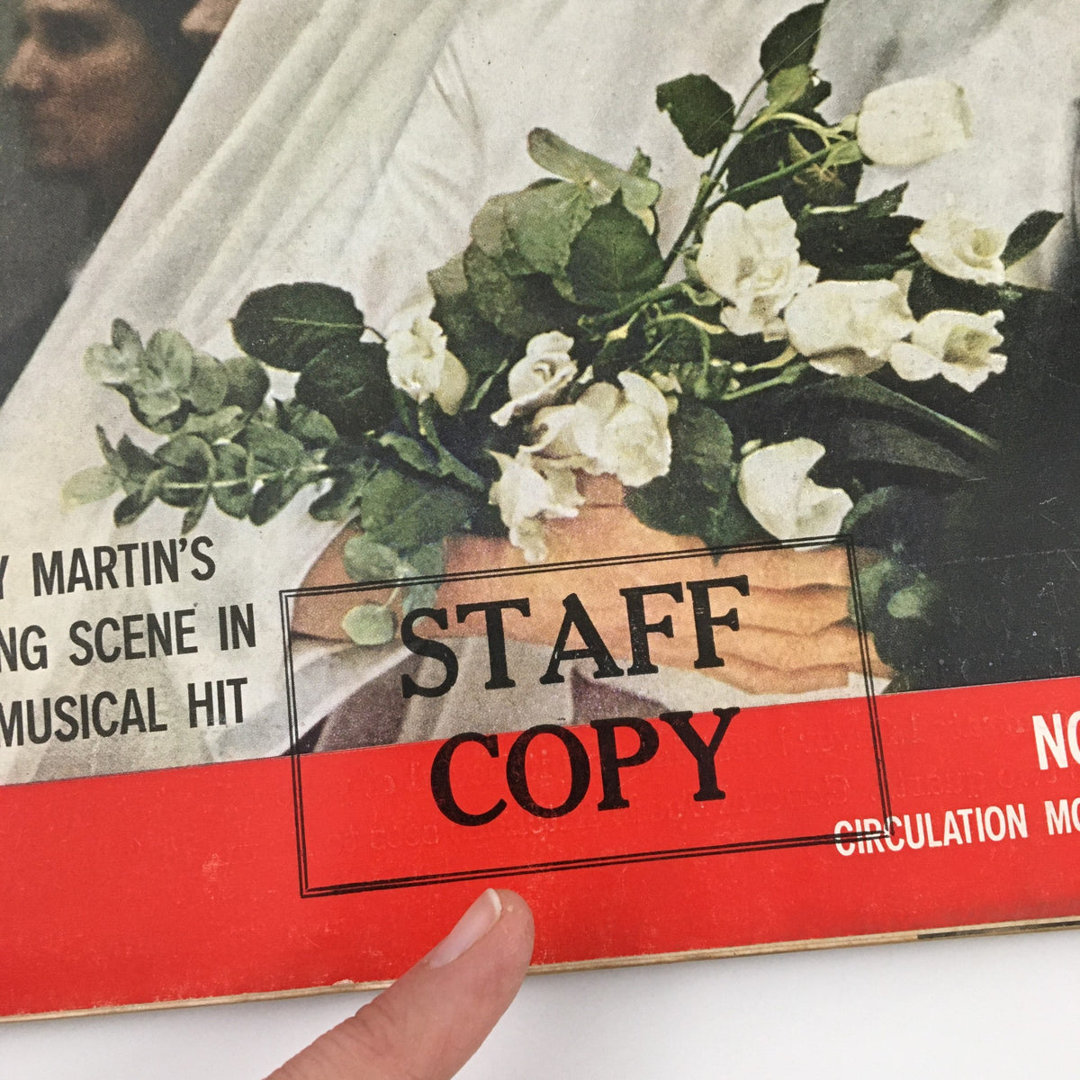 Close-up of the cover of VTG Life Magazine November 23 1959, highlighting the 'Staff Copy' label and Mary Martin's wedding scene.