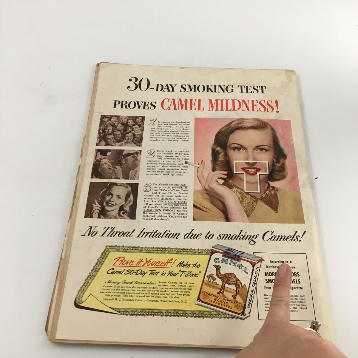 Back cover of the VTG Life Magazine December 6 1948 showing an advertisement for Camel cigarettes, illustrating vintage marketing tactics of the era.