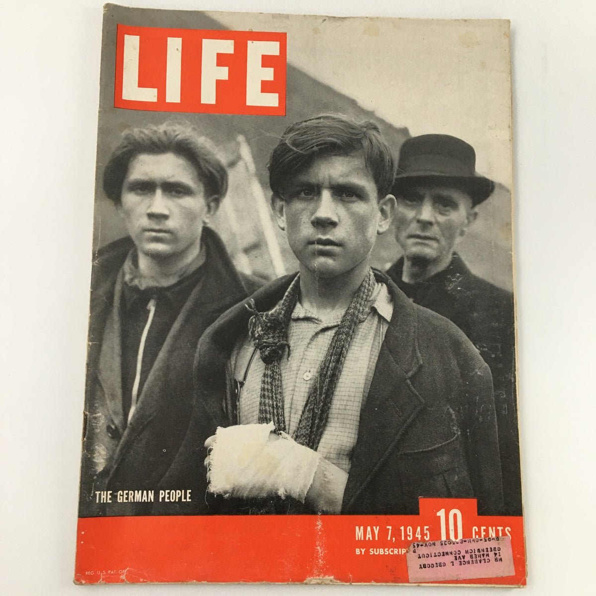 Vintage Life Magazine from May 7, 1945, featuring a photo cover titled 'The German People'. This magazine captures post-WWII Germany with striking imagery and historical significance.