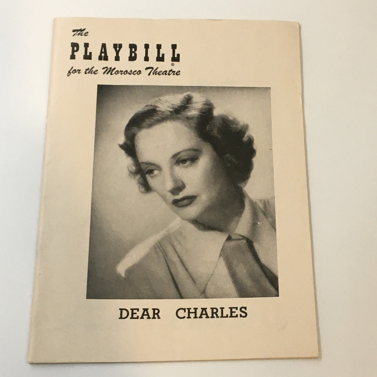 1954 Playbill for the Morosco Theatre featuring Tallulah Bankhead in Dear Charles, showcasing a vintage cover with a portrait of Tallulah Bankhead.