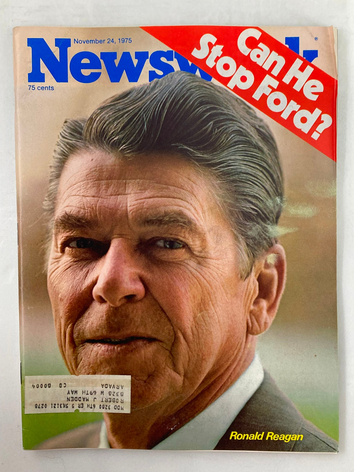 Newsweek Magazine November 24 1975 Ronald Reagan Can He Stop Gerald Ford?