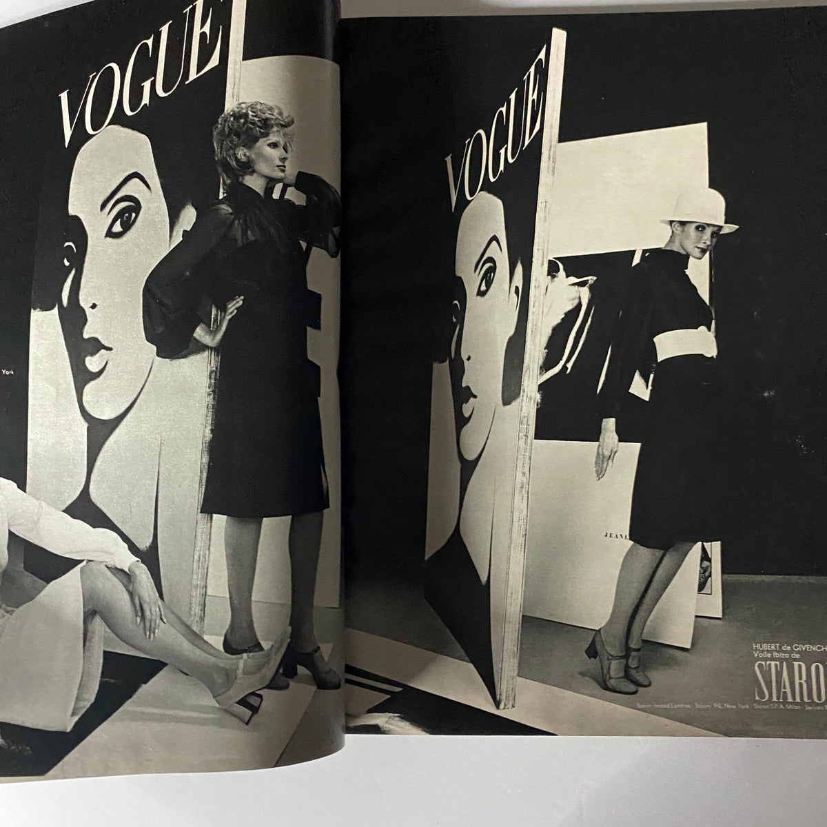 Fashion editorial from Vogue Paris Magazine March 1971 showcasing models in stylish attire, highlighting the magazine's emphasis on high fashion of the era.