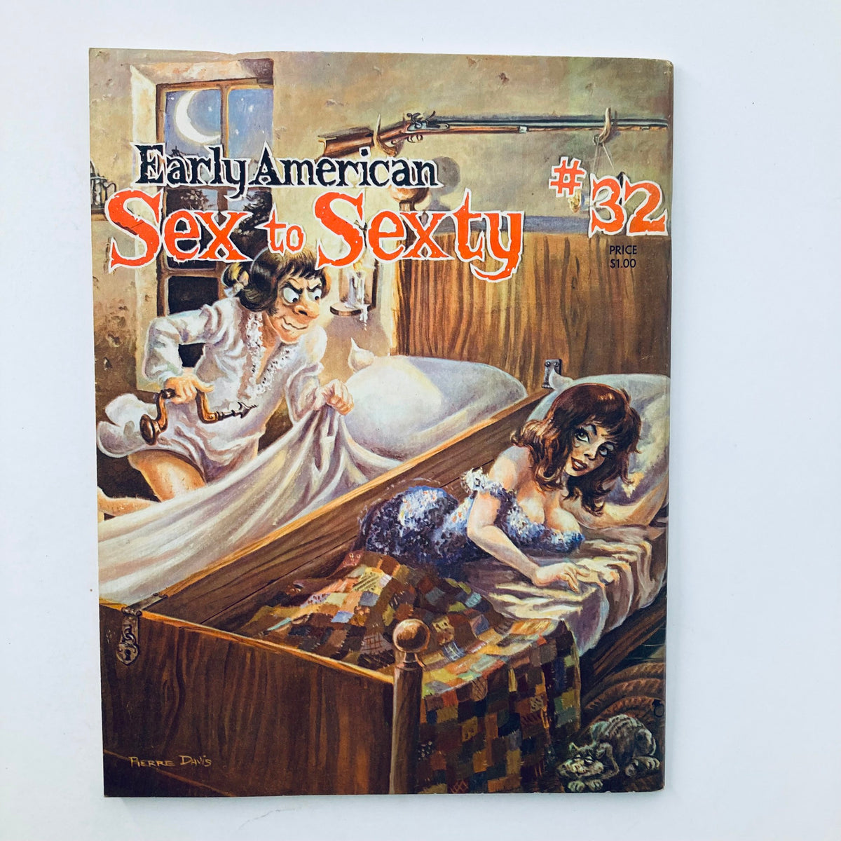 Another view of the cover of VTG Early American Magazine 1970 #32 'Sex to Sexty', showcasing vibrant artwork that reflects the humorous and candid themes of the magazine within the context of 1970s culture.