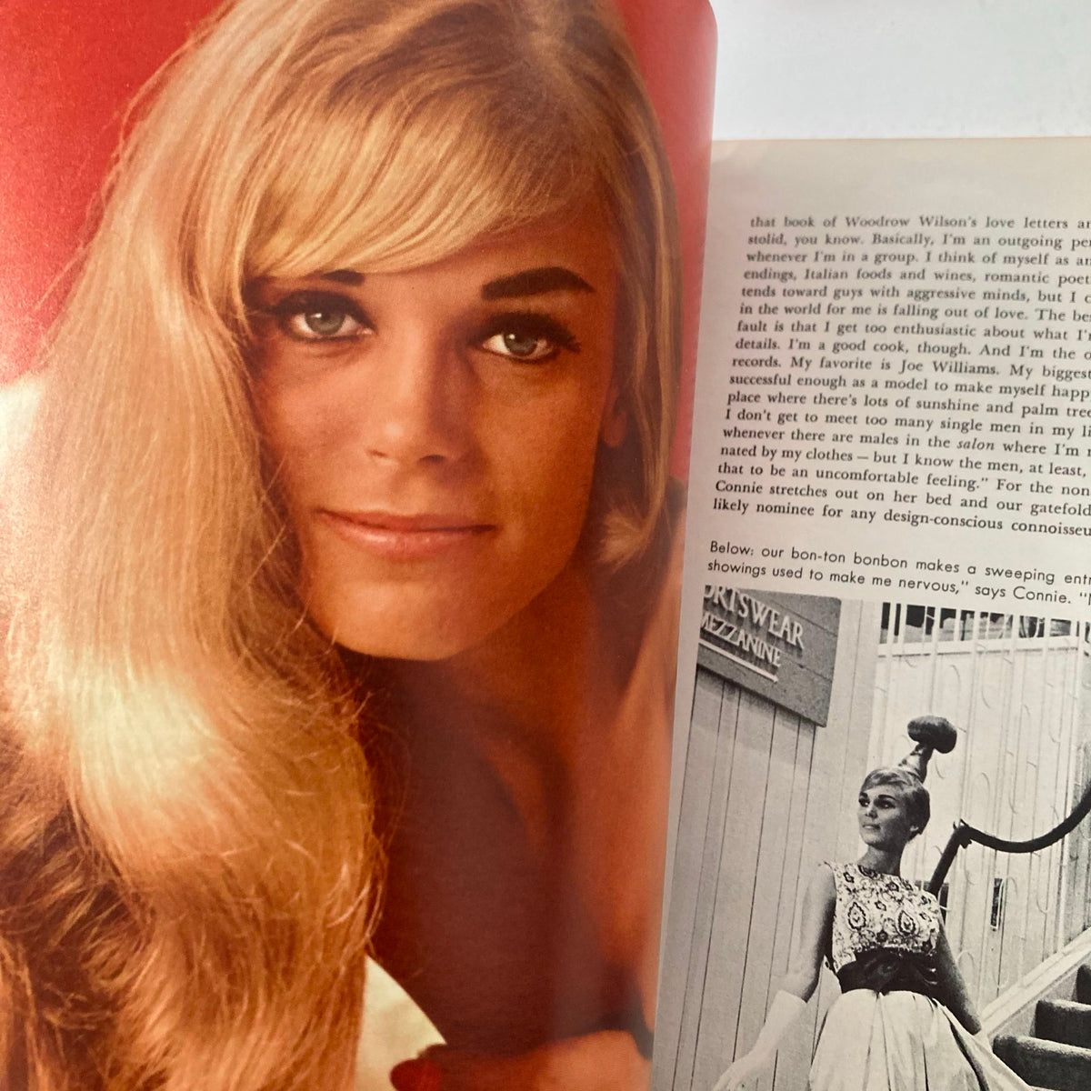 Playmate Connie Mason featured in VTG Playboy Magazine June 1963, showcasing her beauty with long blonde hair and captivating eyes.