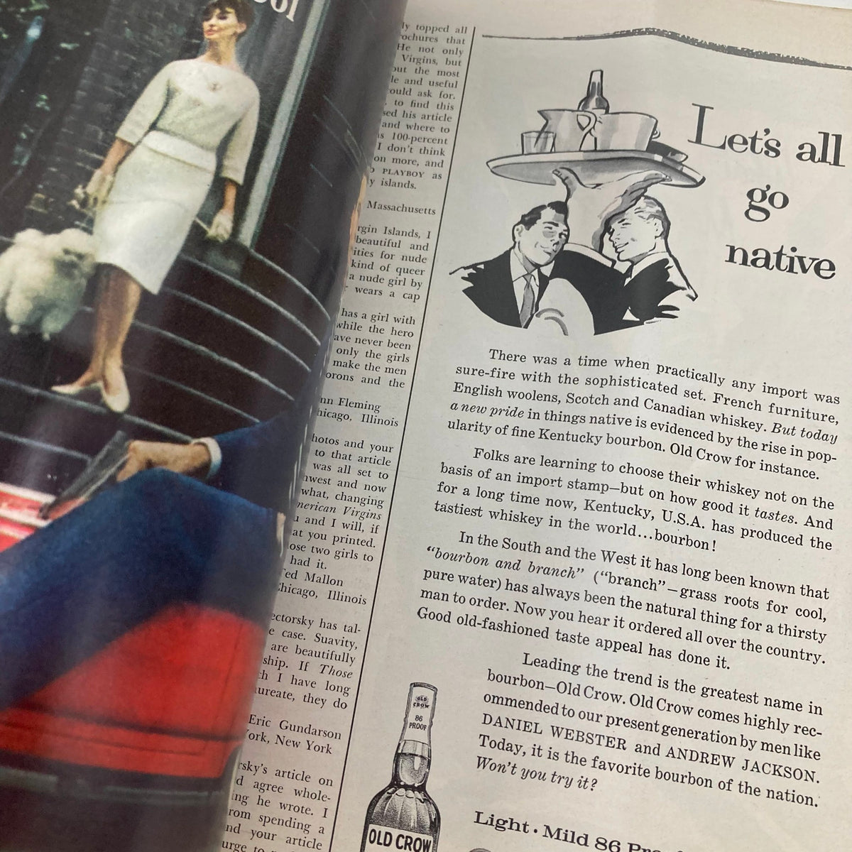 Vintage Playboy Magazine May 1963 featuring fashion and whiskey advertisement on a page inside.
