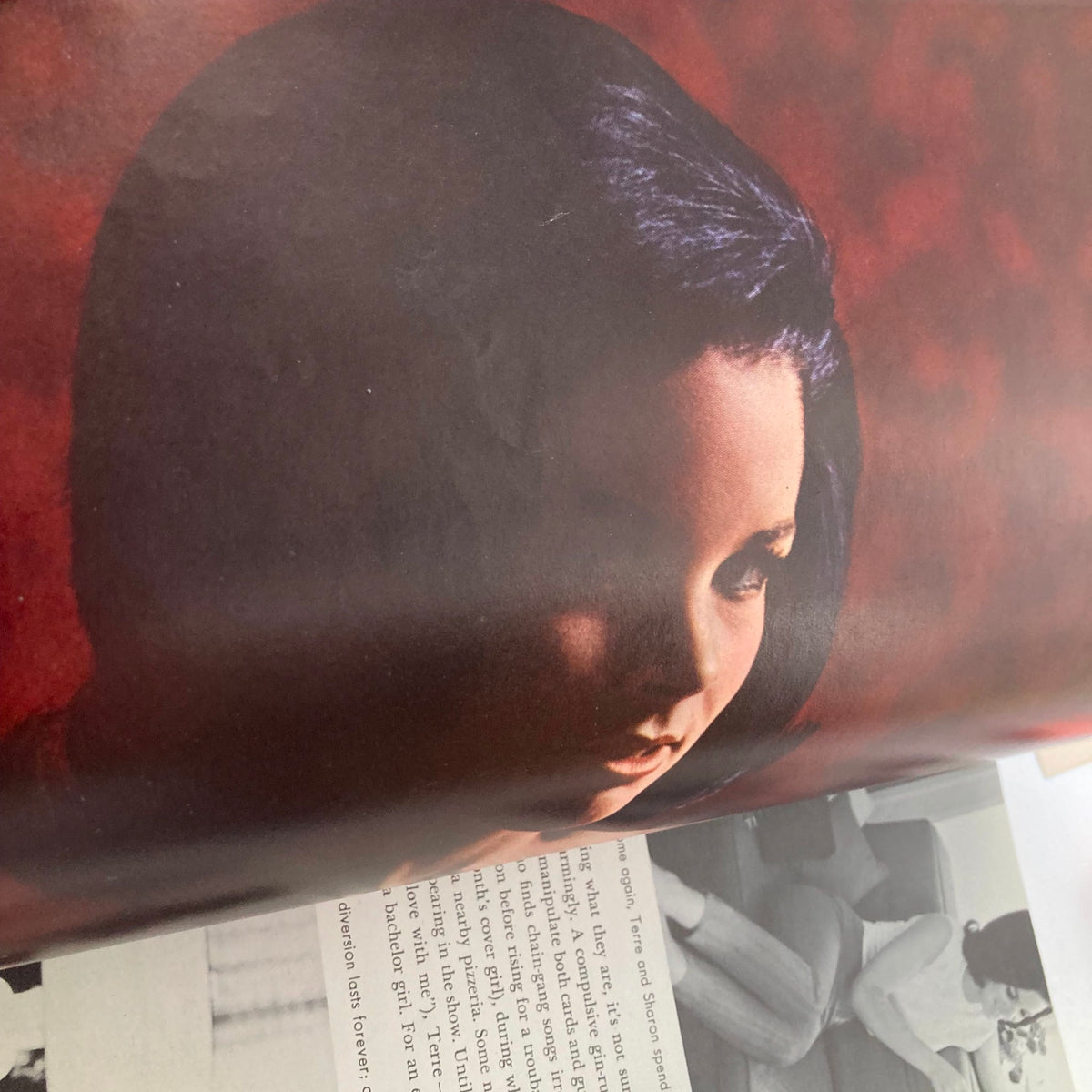 Close-up of a page from VTG Playboy Magazine November 1963 showcasing an artistic profile image, highlighting vintage photography style.