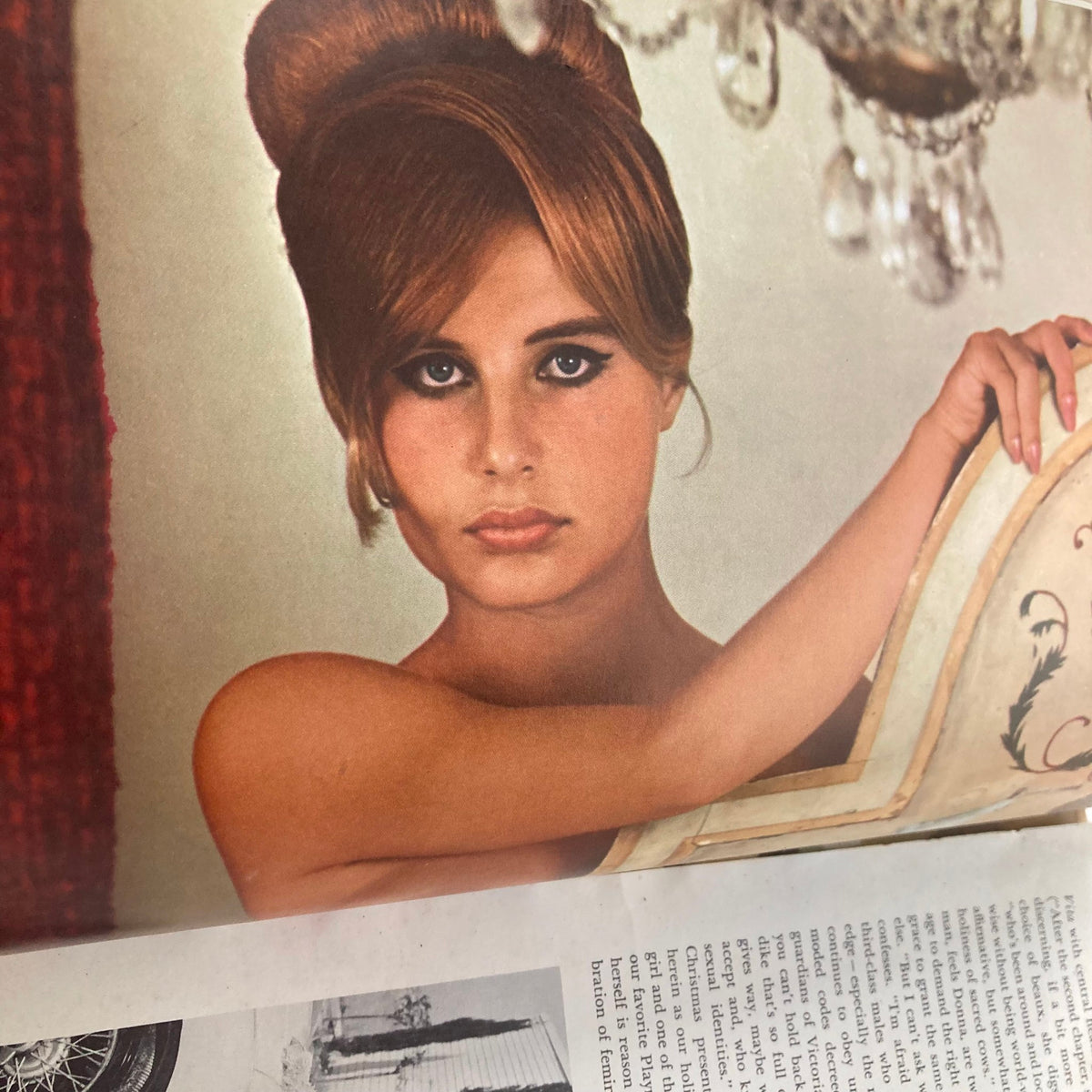 Image of VTG Playboy Magazine December 1963 featuring Playmate Donna Michelle, displaying a stunning portrait of her with elegant styling.