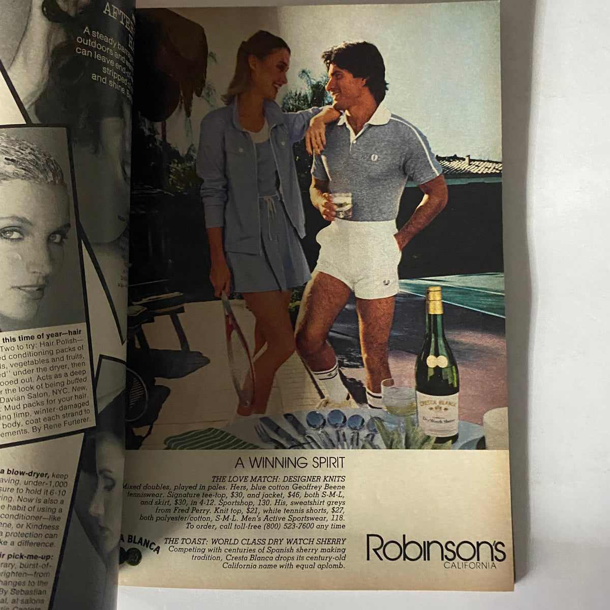 Fashion advertisement in Harper's Bazaar magazine March 1979 showcasing a stylish couple wearing designer outfits, promoting a casual spring look.