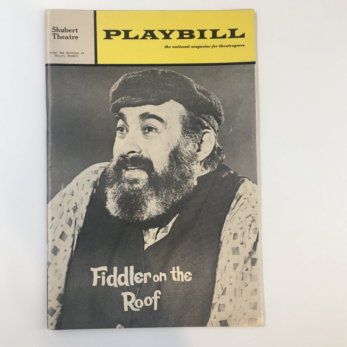 1969 Playbill from Shubert Theatre featuring Paul Lipson in Fiddler on the Roof, capturing the essence of the classic musical