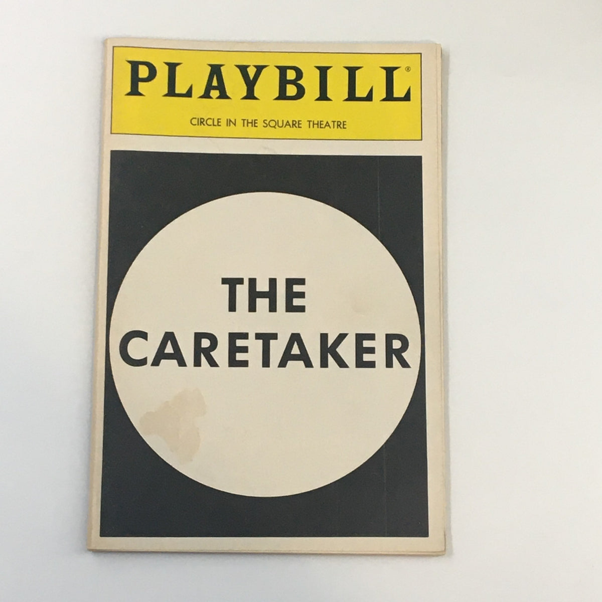 1986 Playbill for Harold Pinter's The Caretaker from Circle In The Square Theatre showing the front cover.