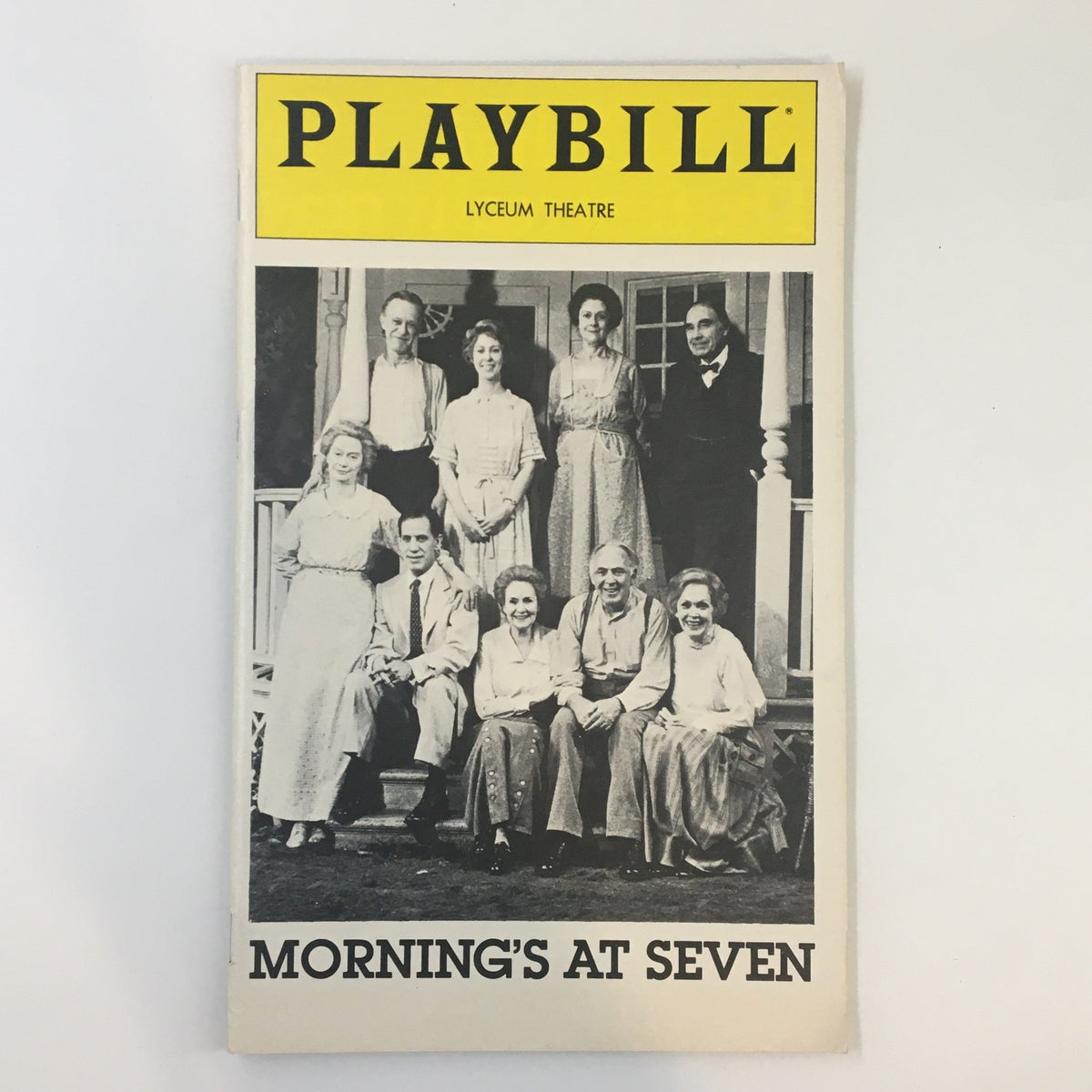 1980 Playbill for Mornings at Seven showcasing the cast on the cover, presented at Lyceum Theatre.