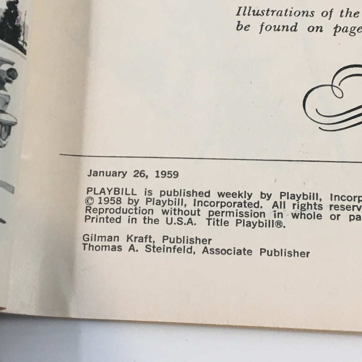1959 Playbill for My Fair Lady featuring publication details and date on January 26, 1959.