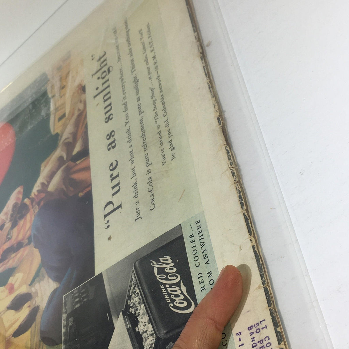 Detail of Vintage Life Magazine February 14 1938 - The Queen Of Egypt, showcasing ads and vintage article design with a focus on Coca-Cola branding and magazine condition.