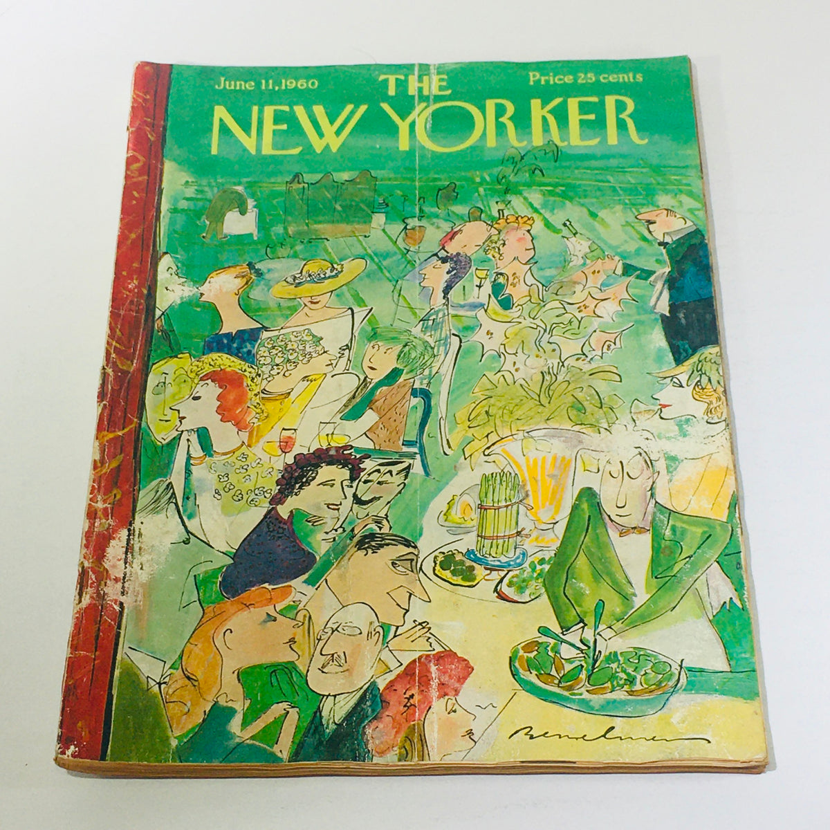 Cover of The New Yorker: June 11 1960 featuring a colorful illustration by Ludwig Bemelmans, depicting a lively social gathering.