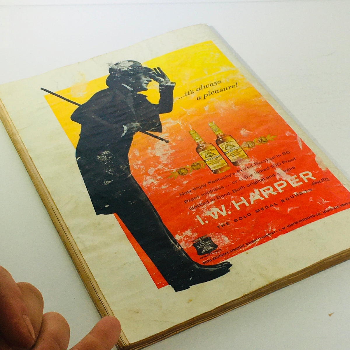 Back cover of The New Yorker: June 11 1960 showcasing an advertisement for I.W. Harper bourbon with retro design elements.