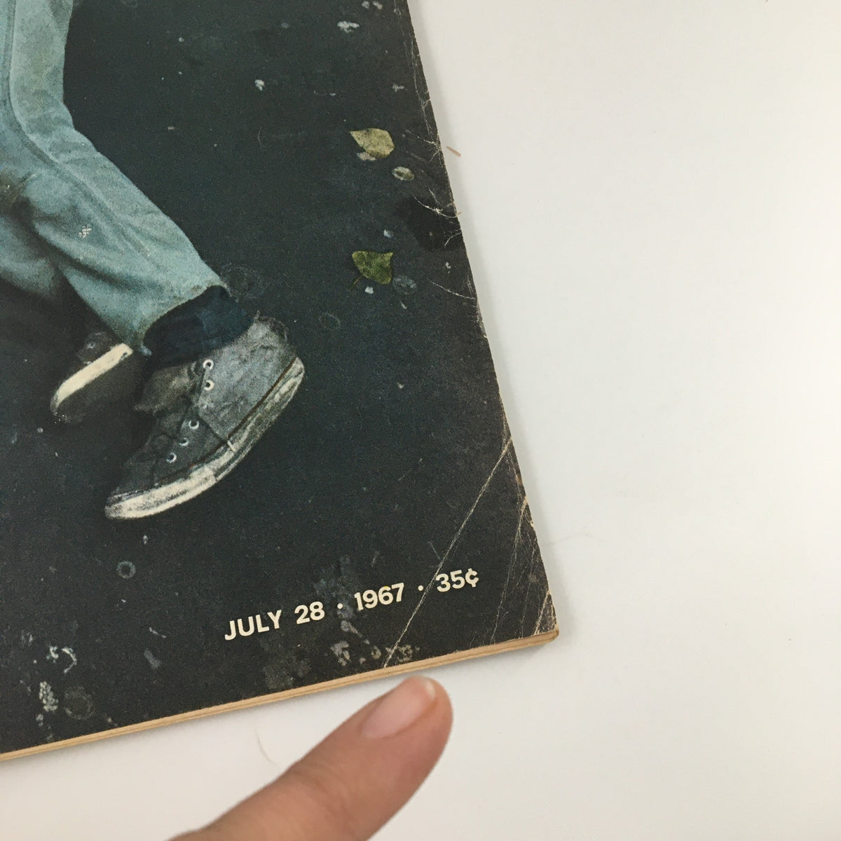 Detail view of the cover of the vintage Life Magazine dated July 28, 1967, highlighting the price of 35 cents and the date, further documenting the historical context surrounding 'Joe Bass Jr. Lies in Newark Street, Wounded.'