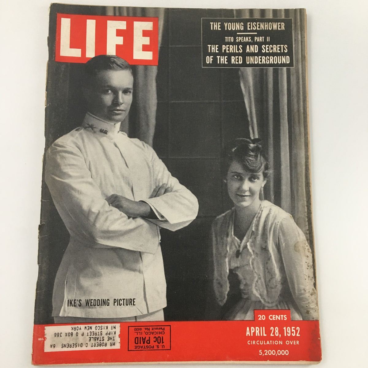 Life Magazine April 28 1952 Featuring Iconic Wedding Picture of Young Dwight Eisenhower