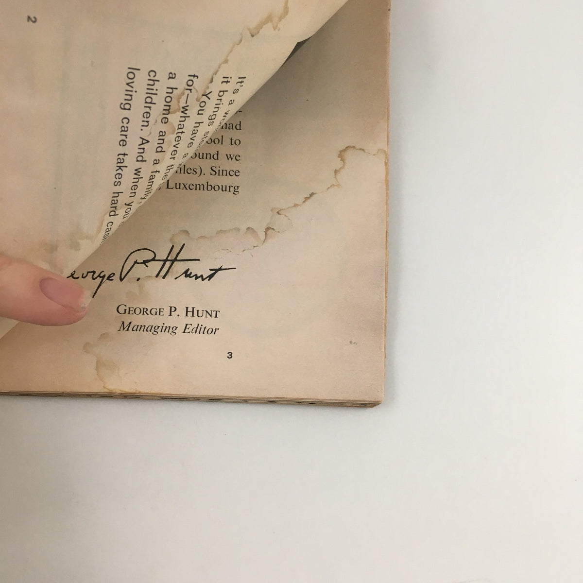 Interior page of the February 1, 1963 issue of Life Magazine, revealing text and a signature from the managing editor.